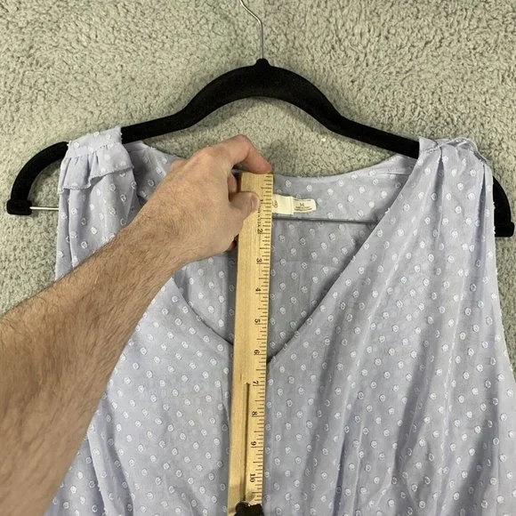 Bishop + Young Swiss Dot Ruffle Purple Tank Size Medium Lightweight NWOT - Picture 6 of 11